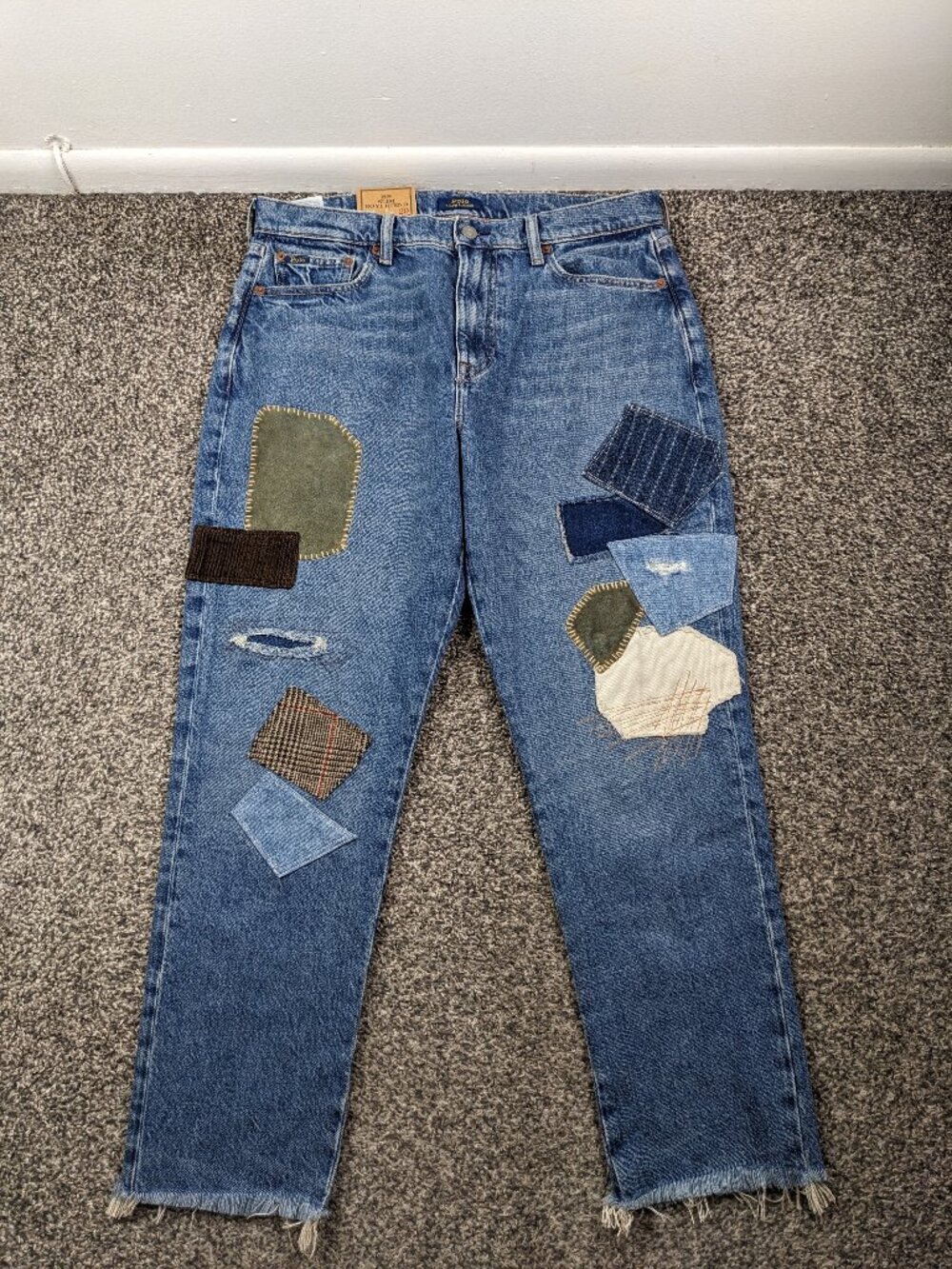 NWT Polo Ralph Lauren Jeans Patchwork Slim Boyfriend Womens Sz 29
